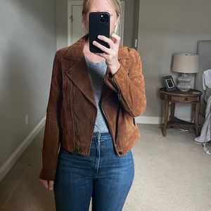 Blank NYC Brown Suede Moto Jacket